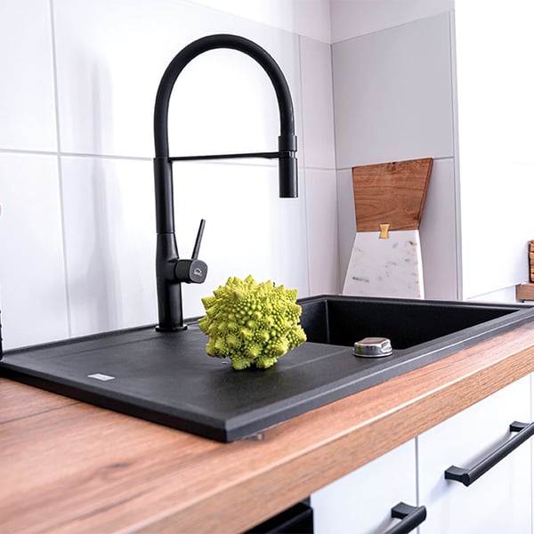 Μπαταρία νεροχύτη Pola Black Matt BAP B78D Laveo